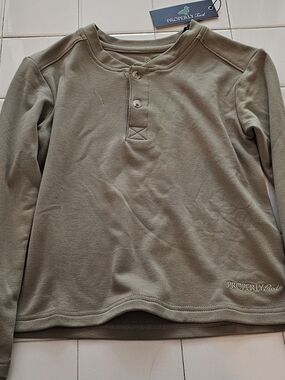Properly Tied Kids Olive Green Henley Sweatshirt